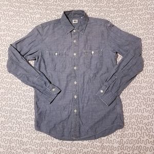 Uniqlo Chambray Long Sleeve Button Down Shirt